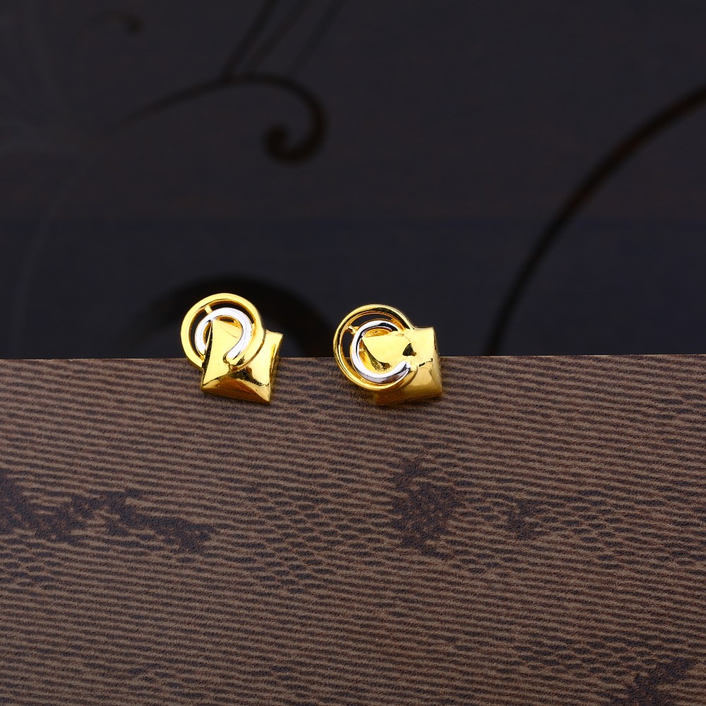 Ladies 916 Gold Casting Plain Earring -LPE42