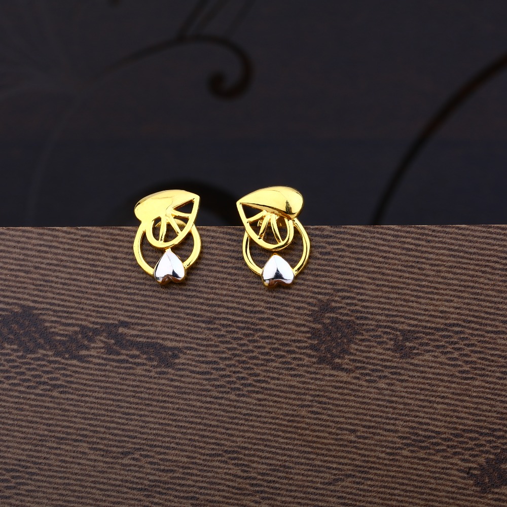 Ladies 22K Gold Casting Plain Earring -LPE41
