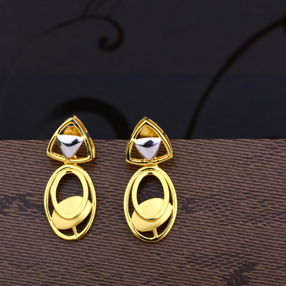 Ladies 916 Gold Plain Earring - LPE38