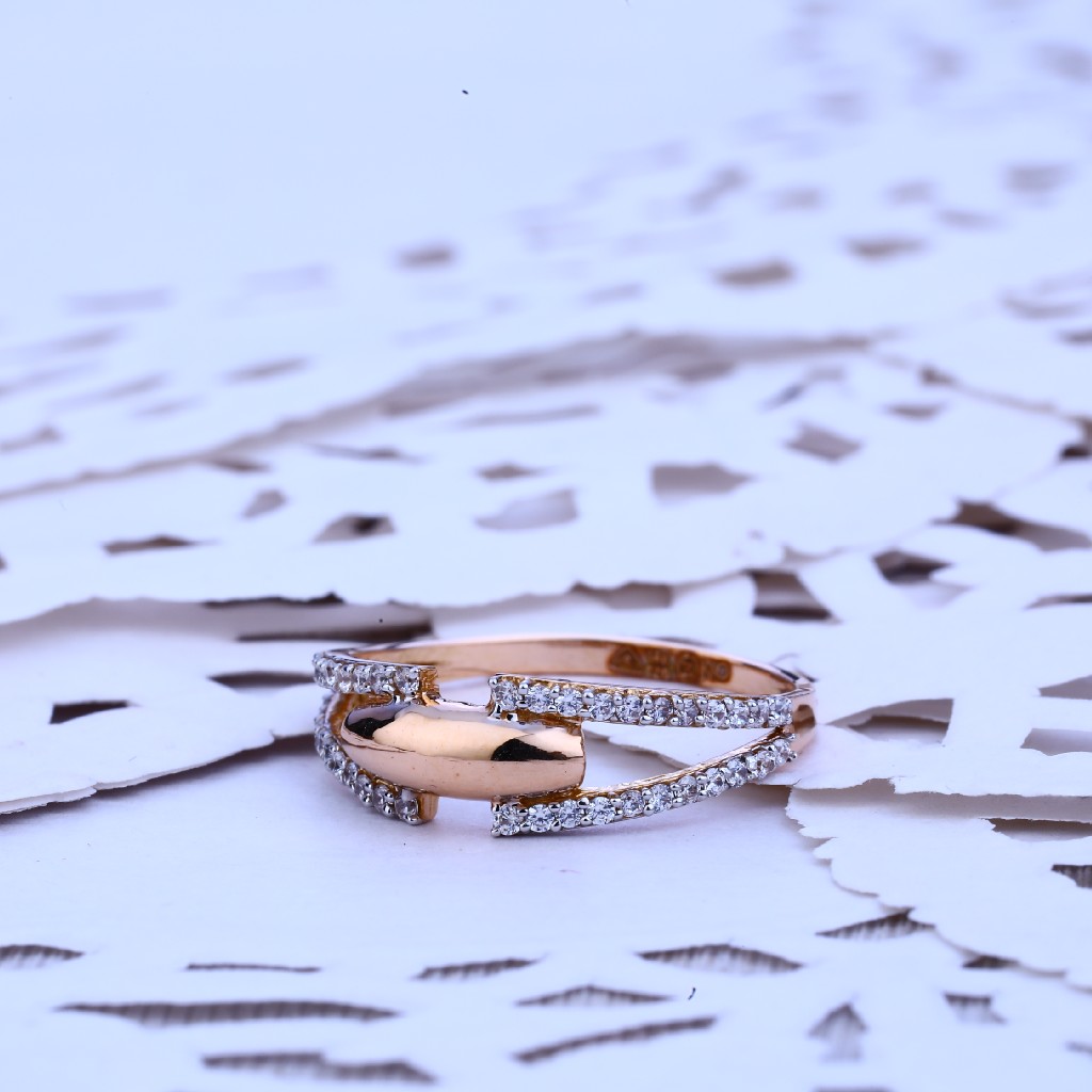 18K Rose Gold Diamond Ladies Ring-RLR150