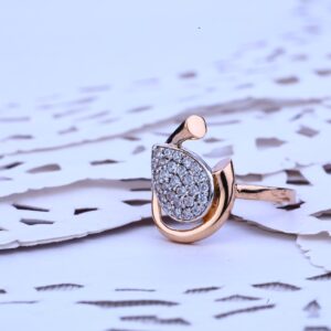 Ladies 18K Diamond Rose Gold Ring-RLR149