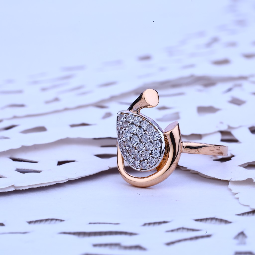 Ladies 18K Diamond Rose Gold Ring-RLR149