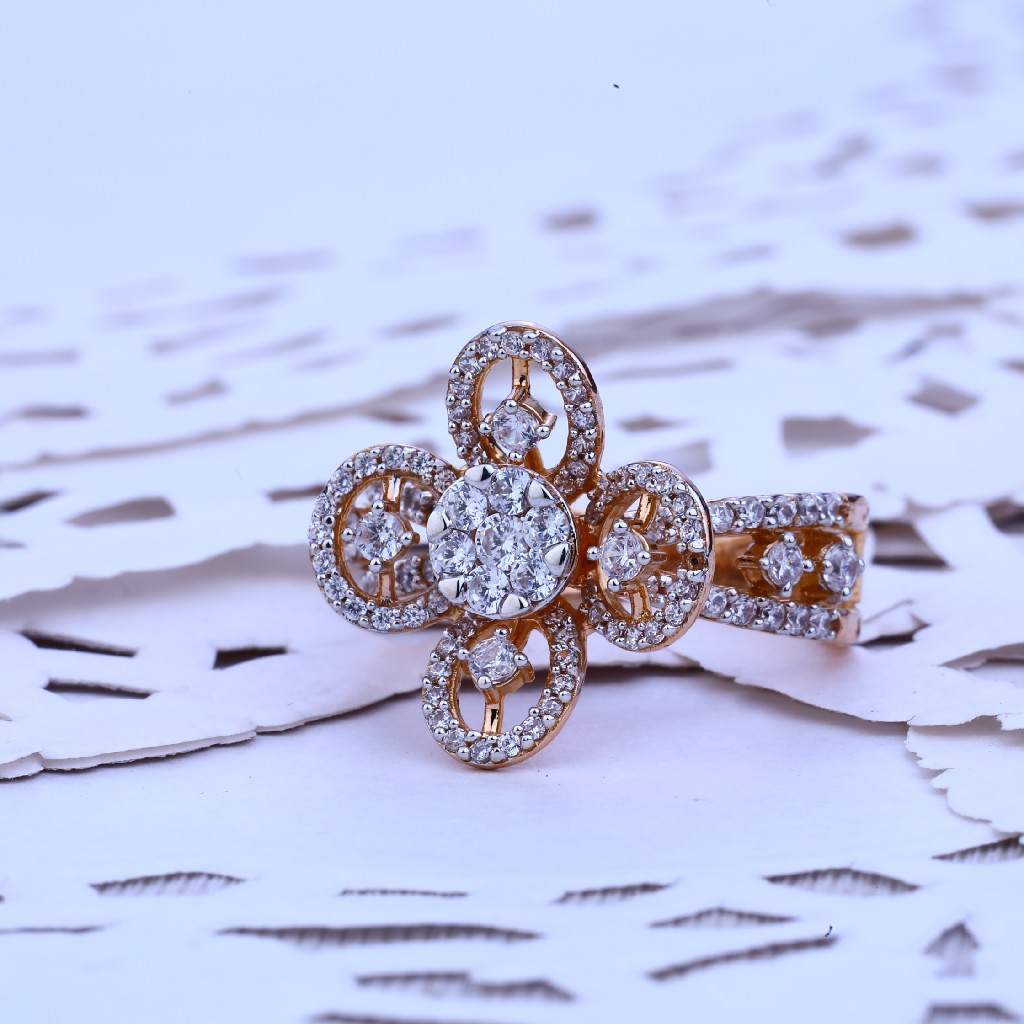 Ladies Rose Gold Cz Ring-RLR147