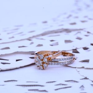 Rose Gold Seven Stone Ladies Ring-RLR144