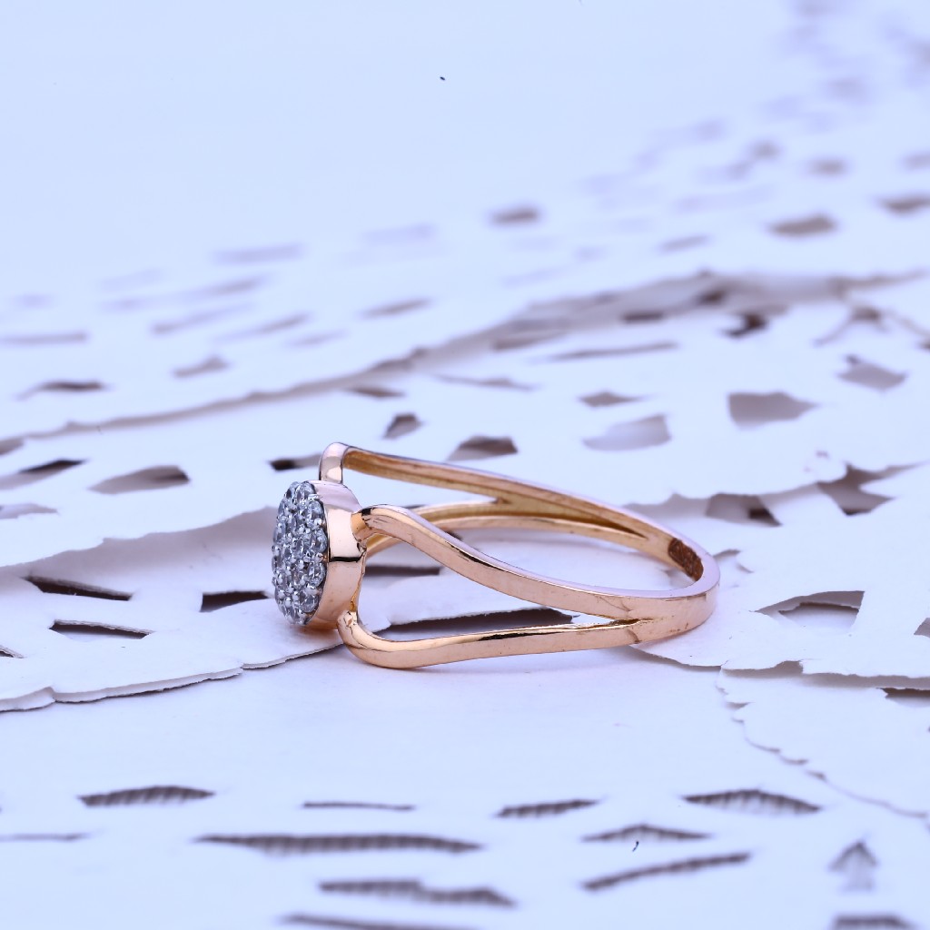 Ladies Fancy 18K Cz Rose Gold Ring-RLR143 - Image 2