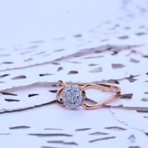 Ladies Fancy 18K Cz Rose Gold Ring-RLR143