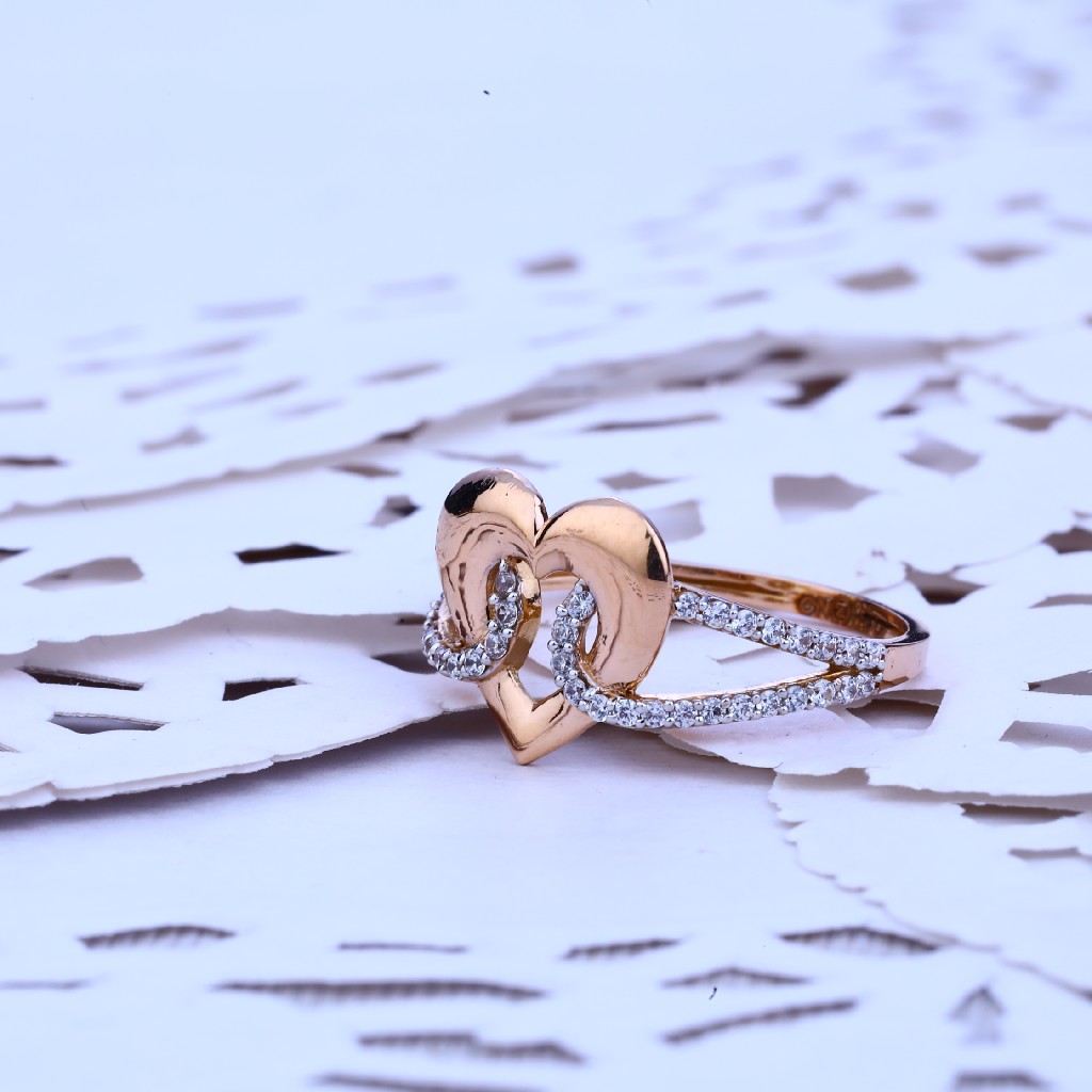 Ladies Rose Gold 18K Cz Ring-RLR142