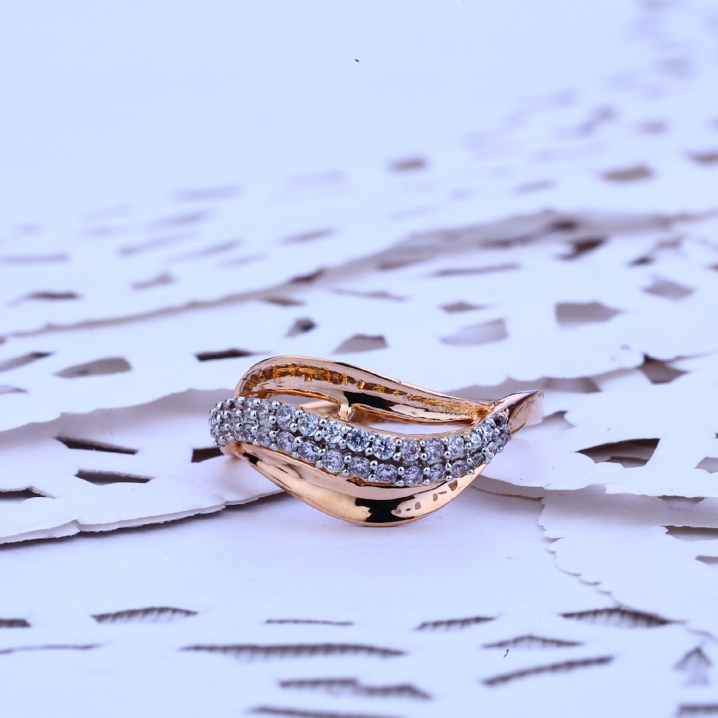 Ladies Rose Gold 18K Designer Ring-RLR140