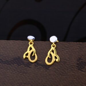 Ladies 916 Gold Designer Plain Earring -LPE24