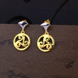 Ladies 22K Gold Round Plain Earring-LPE23