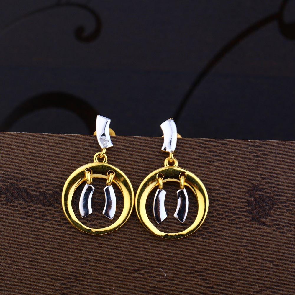 Ladies 916 Gold New Plain Earring -LPE15