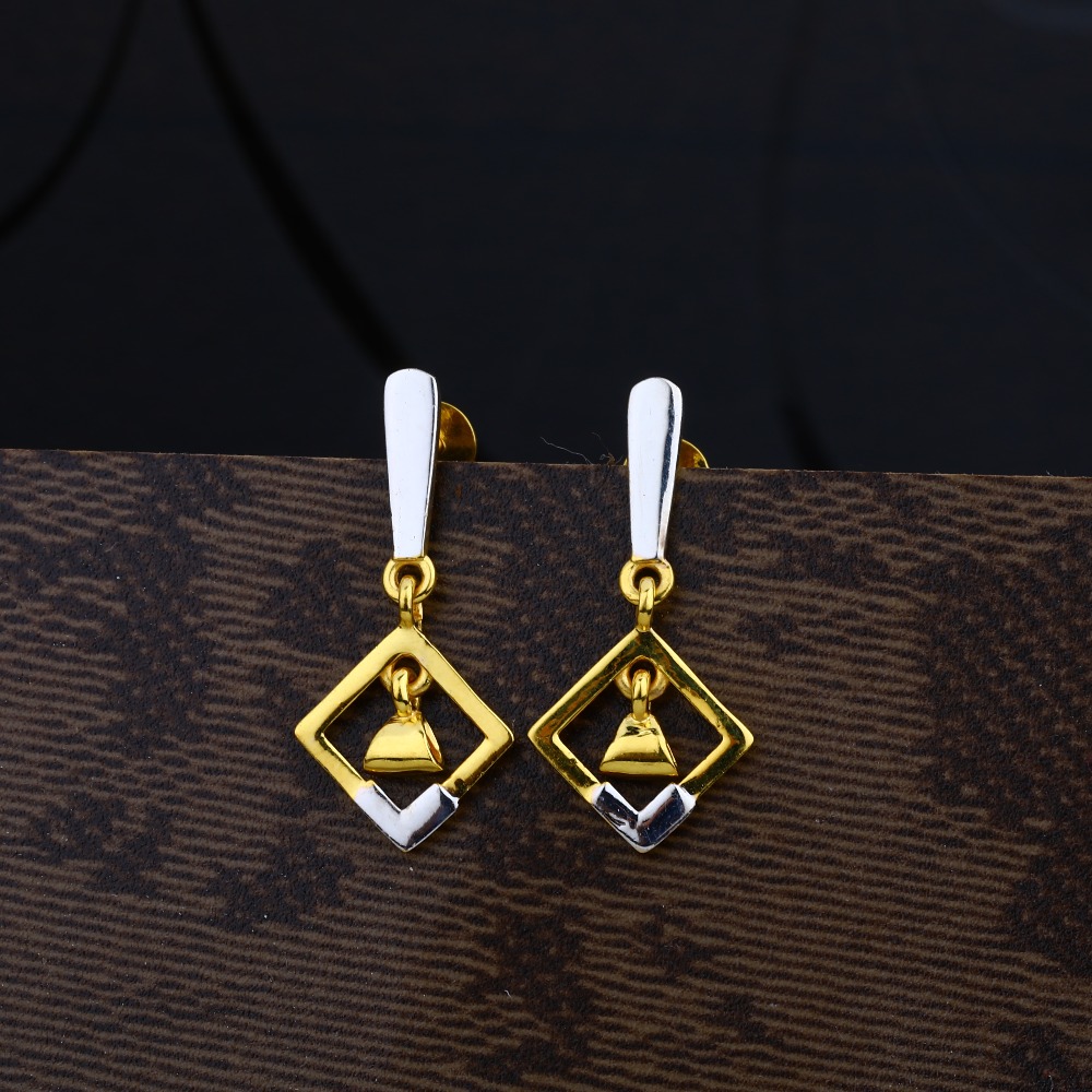 Ladies 916 Gold Fancy Plain Earring -LPE09