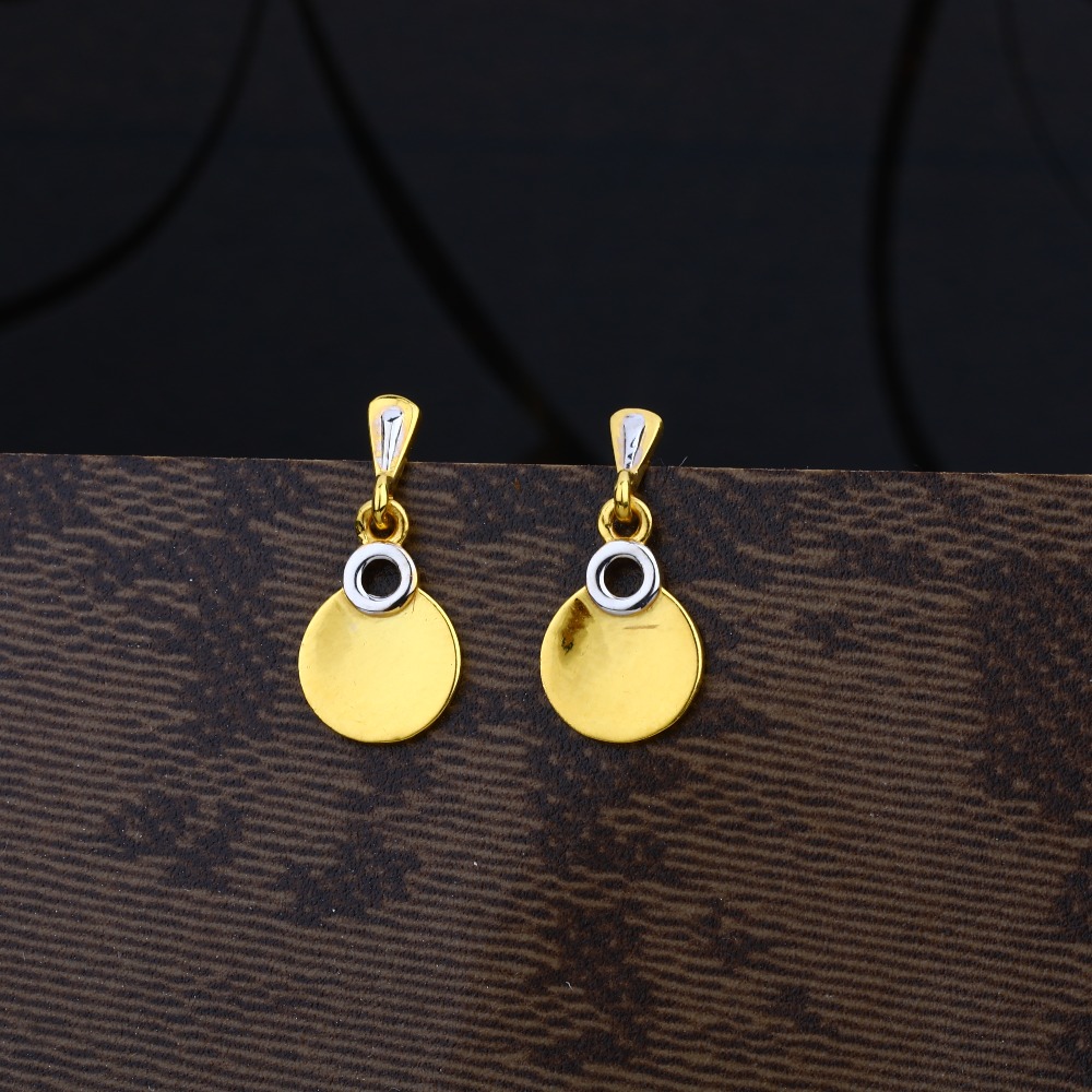 Ladies 916 Gold Plain Earring -LPE07