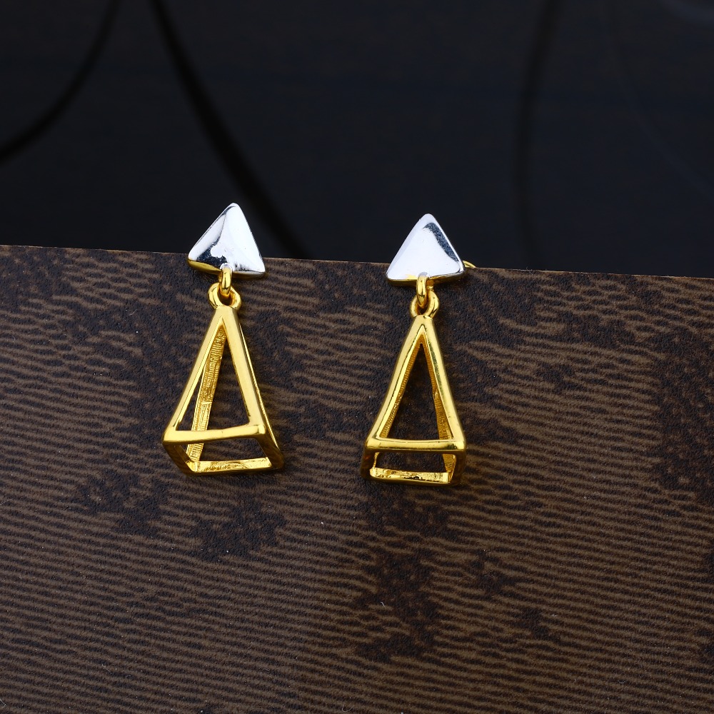 Ladies 22K Gold Plain Earring -LPE06