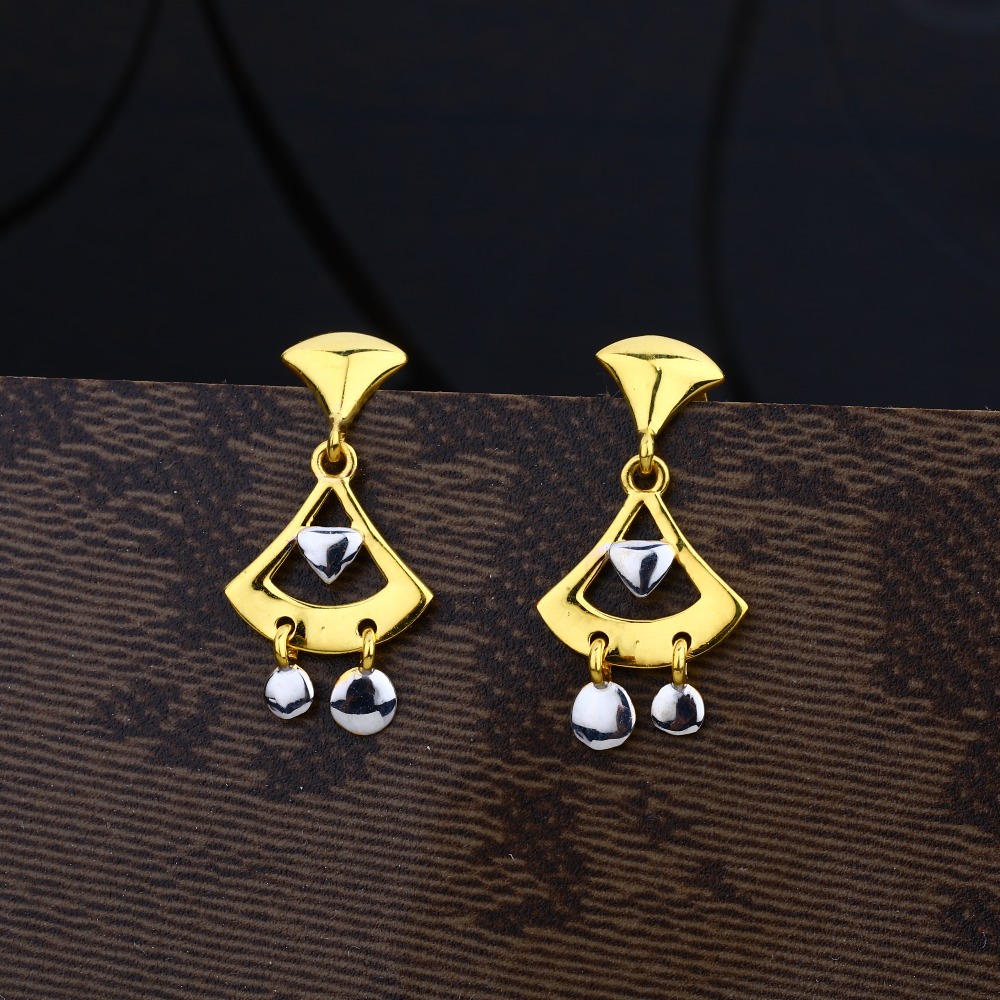 Ladies 22K Gold Plain Earring -LPE03