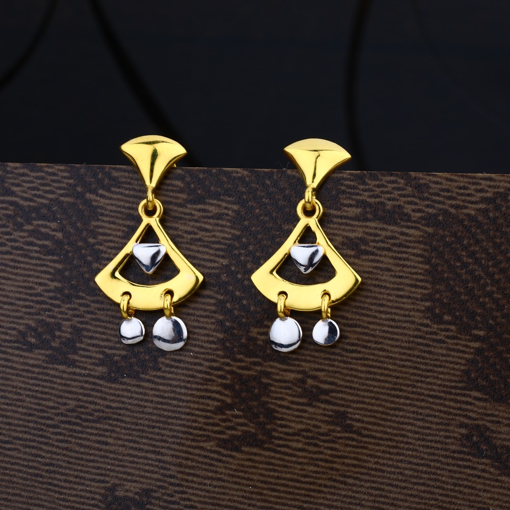 Ladies 916 Gold Plain Earring LPE02
