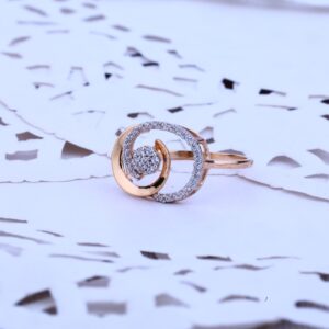 Ladies Rose Gold Cz Ring-RLR94