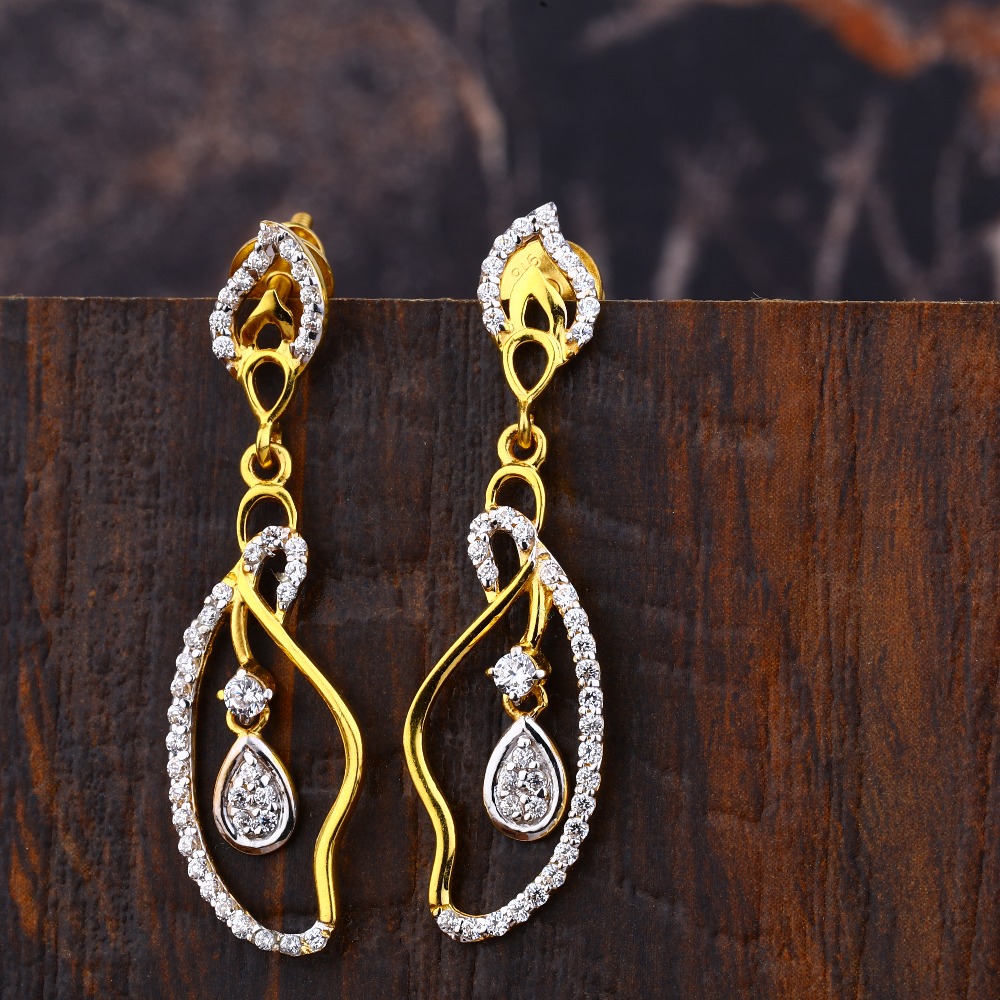 Ladies 22K Gold Designer Latkan Earring -LFE270