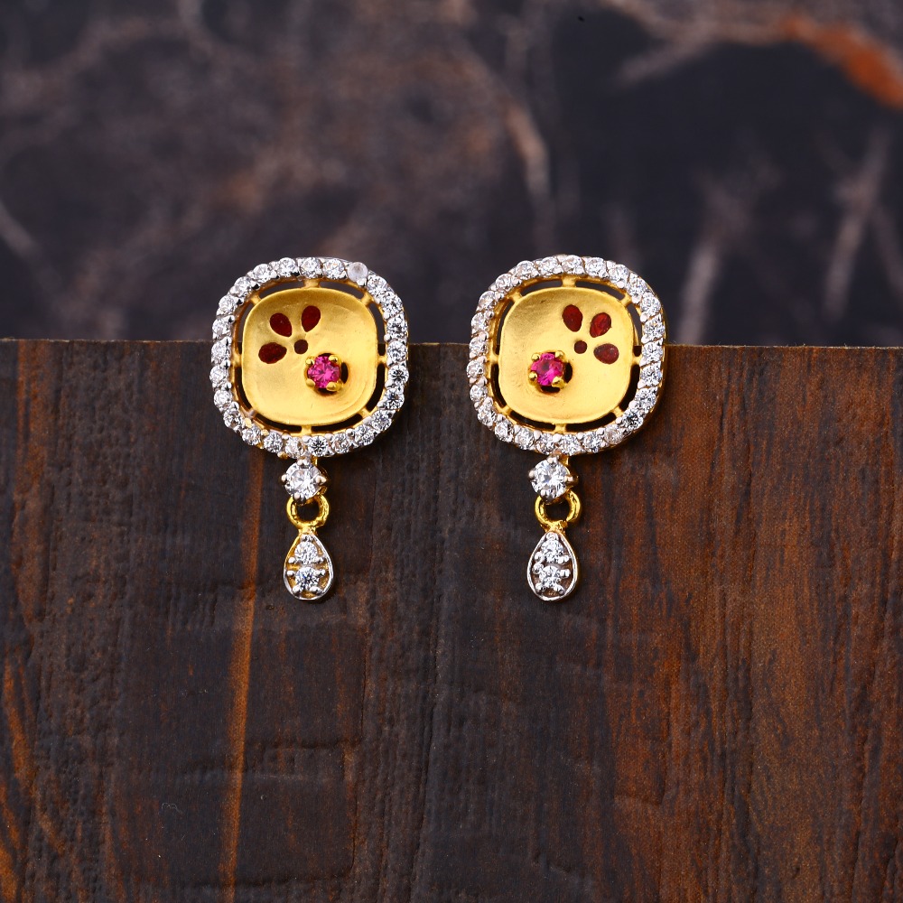 Ladies 916 Gold Diamond Earring -LFE267