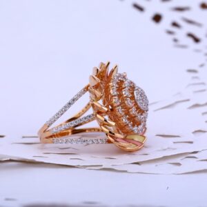 Ladies Cz Rose Gold Ring-RLR85