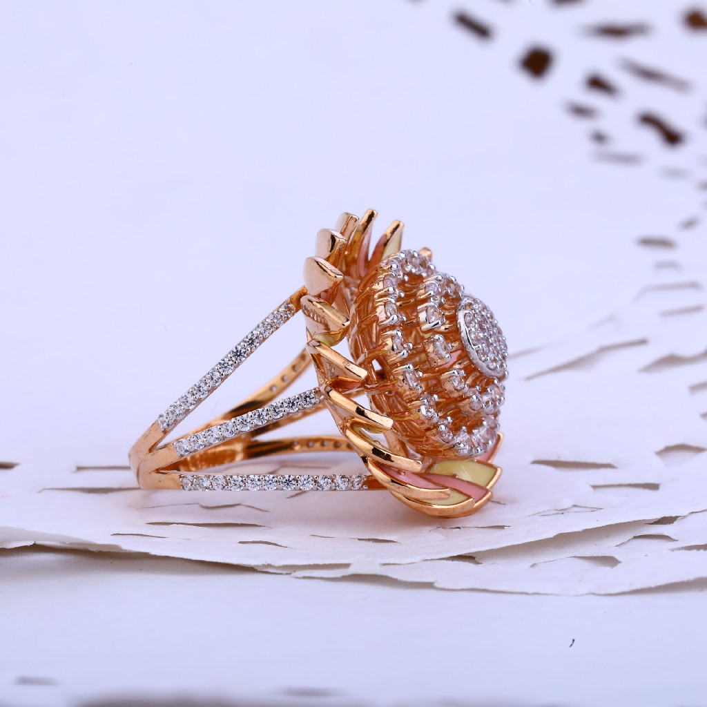 Ladies Cz Rose Gold Ring-RLR85