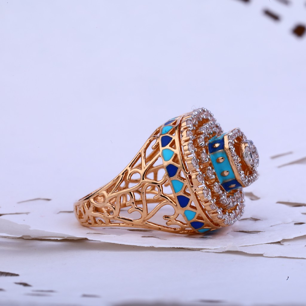 Rose Gold Cz Ladies Ring-RLR84 - Image 3