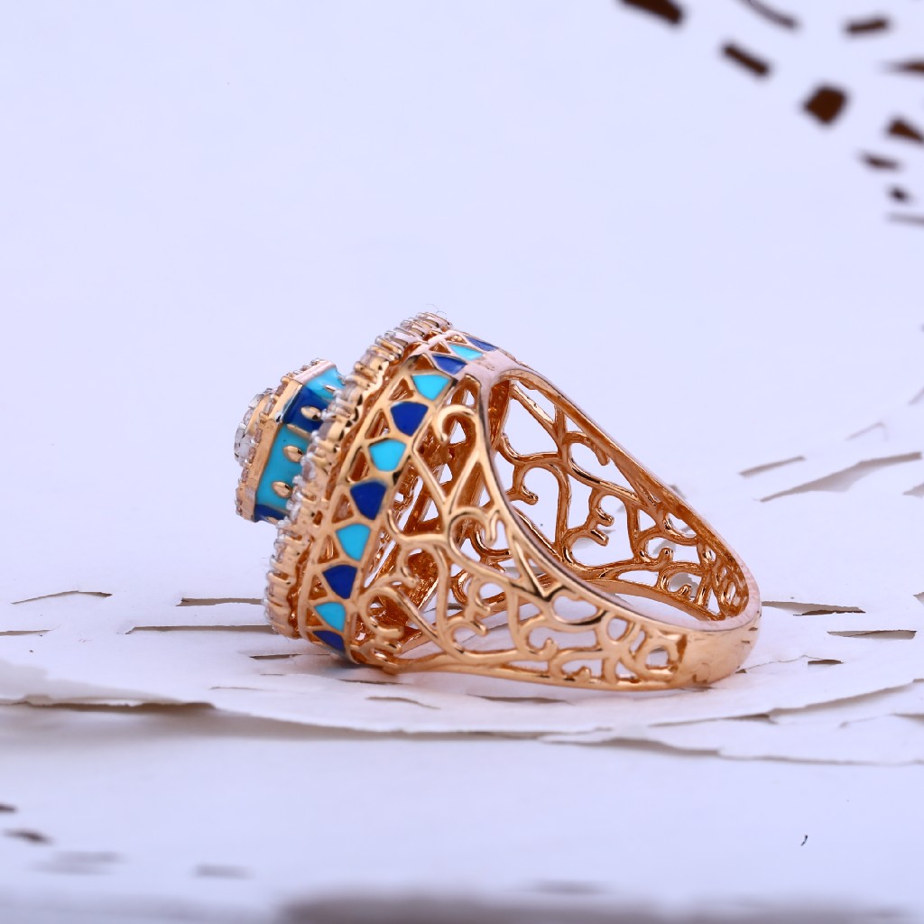 Rose Gold Cz Ladies Ring-RLR84 - Image 2