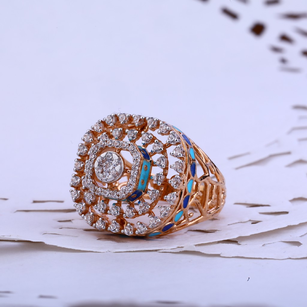 Rose Gold Cz Ladies Ring-RLR84