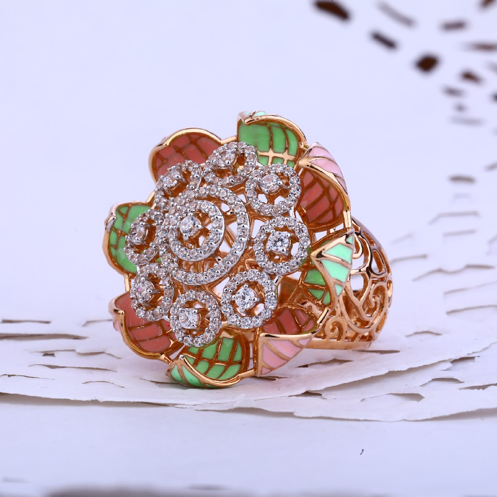 Ladies Rose Fancy Gold Ring-RLR81