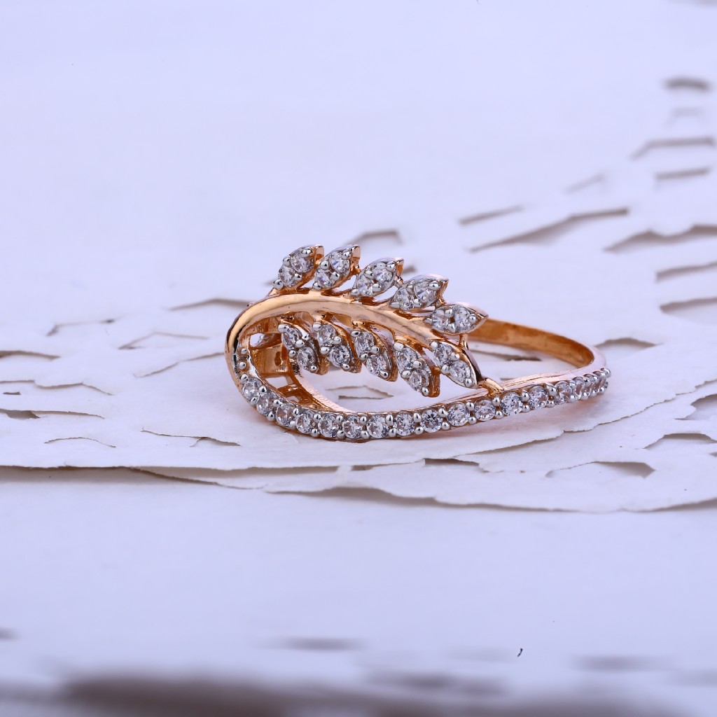 Ladies Rose Gold Cz Ring-RLR76
