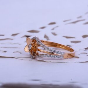 Rose Gold Ladies Cz Ring-RLR71
