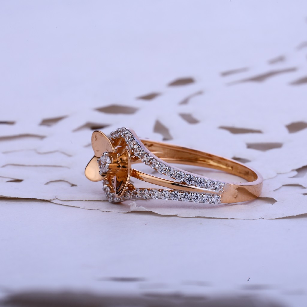 Rose Gold Ladies Cz Ring-RLR71