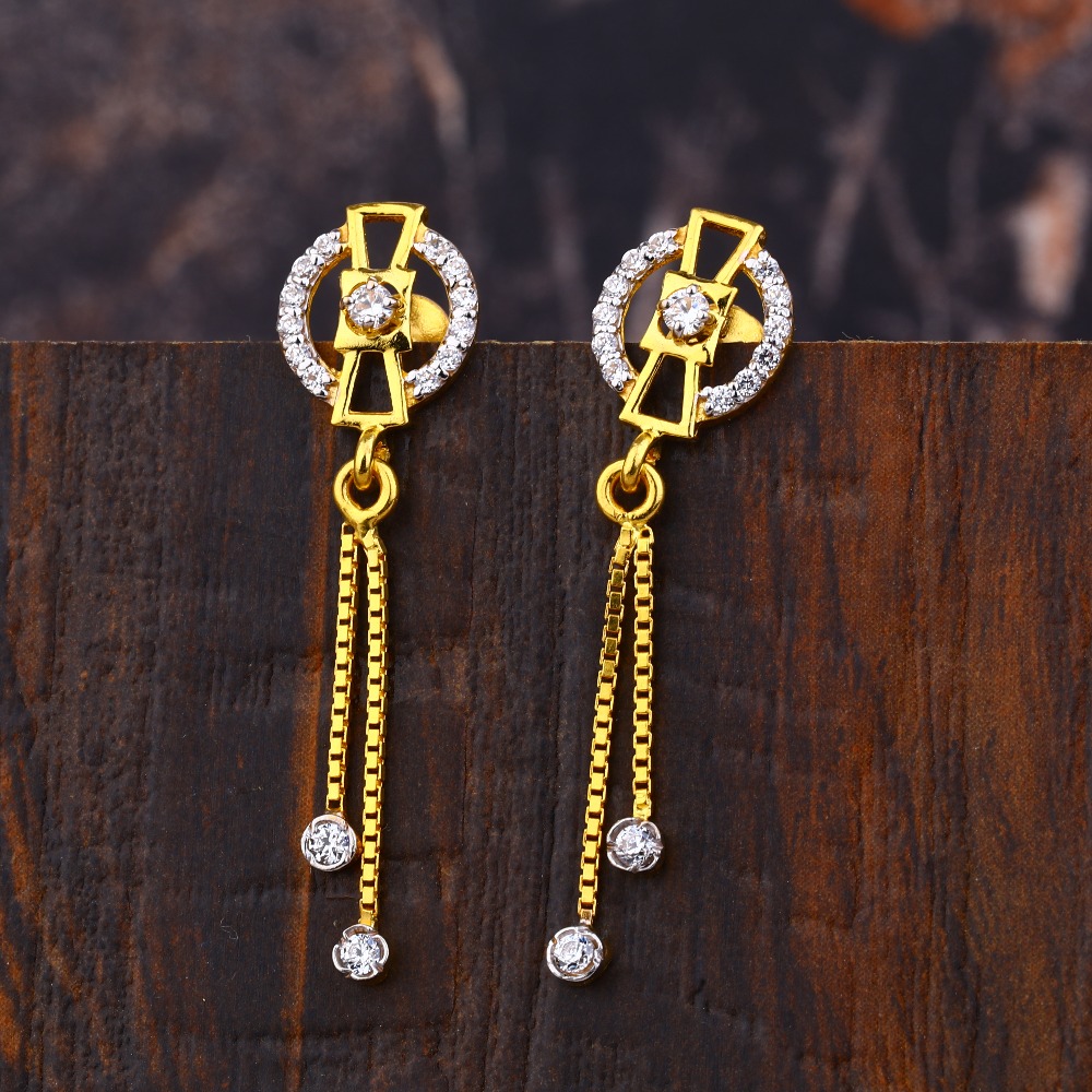 Ladies 22K Gold Fancy Latkan Earring -LFE252