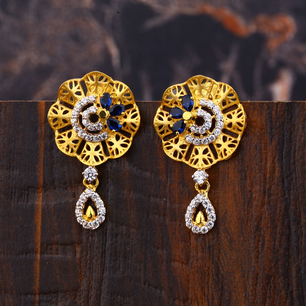 Ladies 916 Gold New Fancy Earring -LFE245