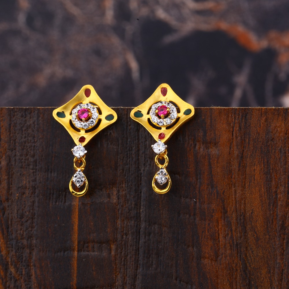 Ladies 916  Gold Earring -LFE243