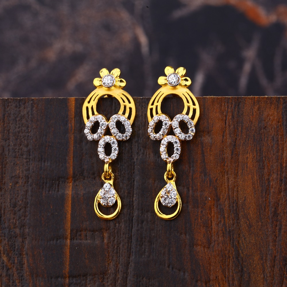Ladies 916 Gold Designer Earring -LFE235
