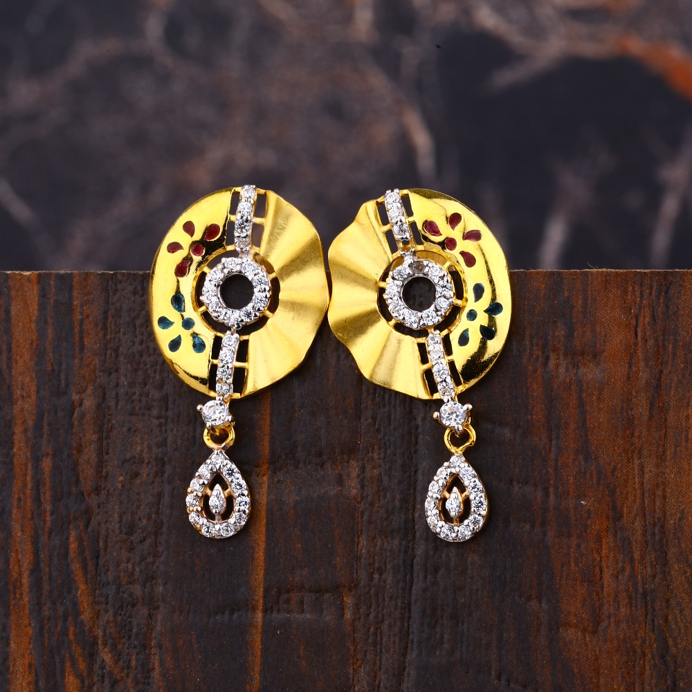 Ladies 22K Gold Fancy Earring -LFE232