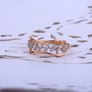 Rose Gold Ladies Cz 18K Ring-RLR67