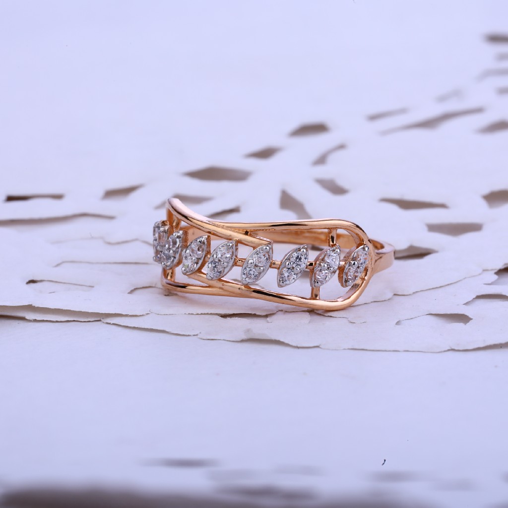 Rose Gold Ladies Cz 18K Ring-RLR67