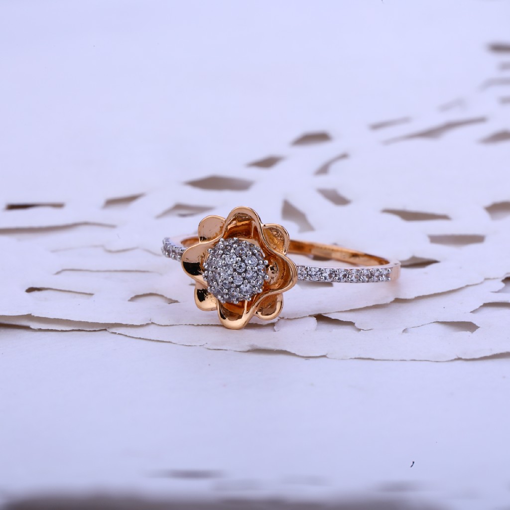 Ladies Delicate Rose Gold 18K Ring-RLR63