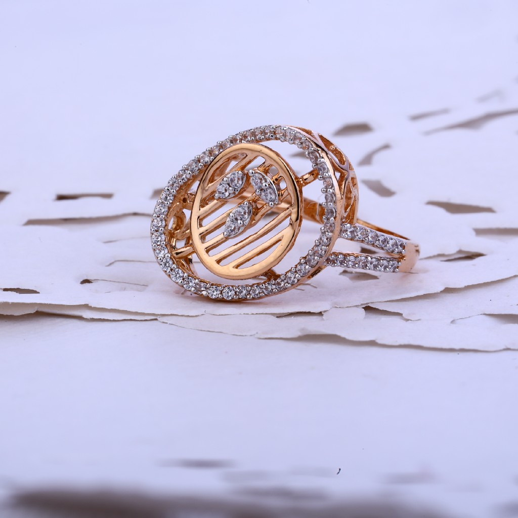 Ladies Rose Gold Fancy 18K Ring-RLR59