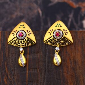 Ladies 22K Gold Designer Earring -LFE225