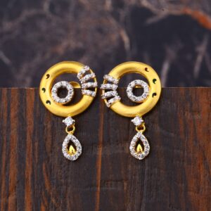 Ladies 22K Gold Round Fancy Earring -LFE223