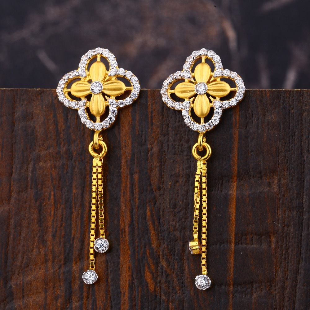 Ladies 22K Gold Latkan Earrings -LFE203