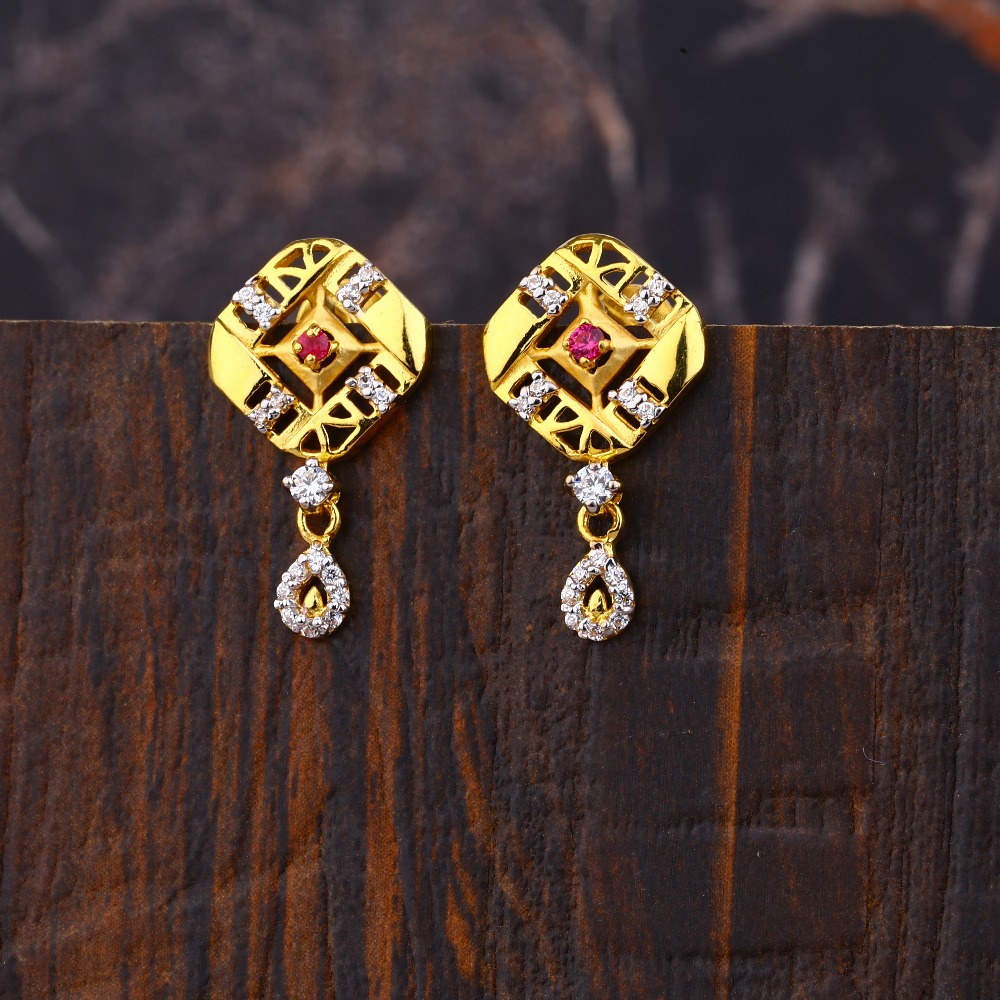 Ladies 916  Gold Fancy Casting Earring -LFE197