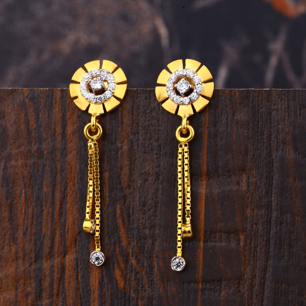 Ladies 22K Gold Fancy Latkan Earrings -LFE190