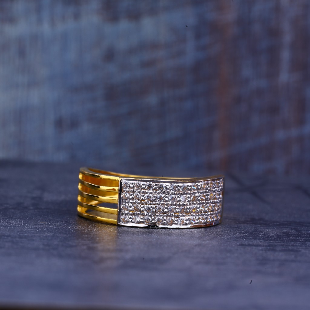 Mens Gold Cz Ring-MR438