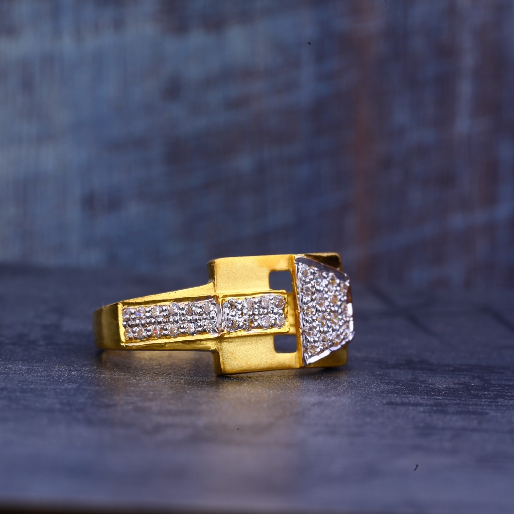 Mens Gold 22K Ring-MR434 - Image 3