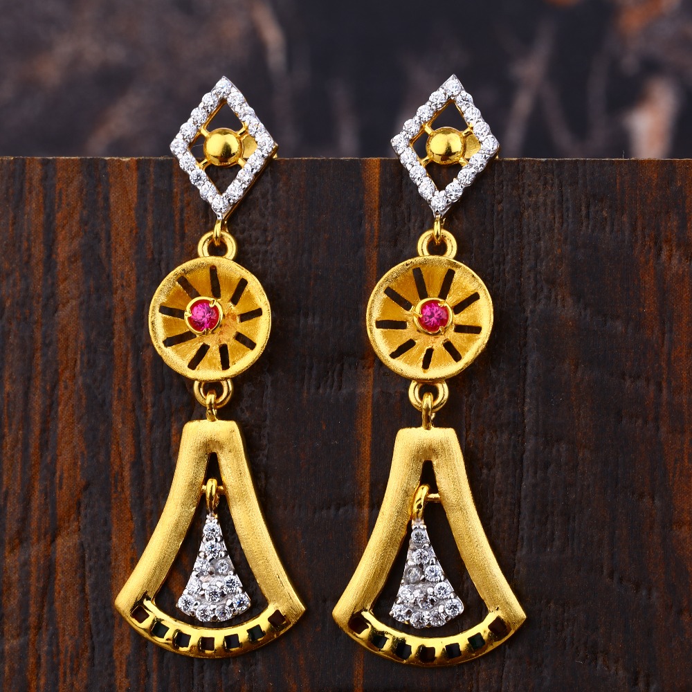 Ladies 916 Gold Fancy Earrings -LFE183