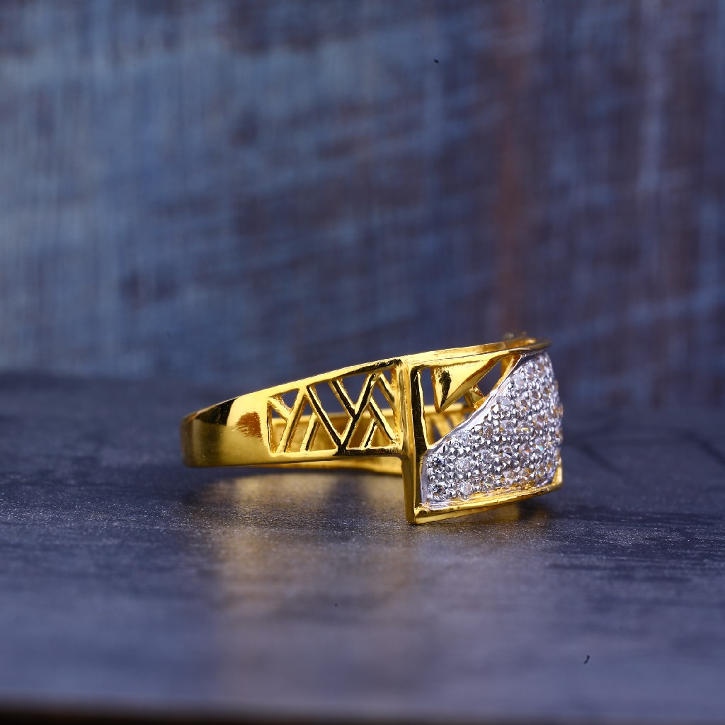 Mens Gold 22K Fancy Cz Ring-MR430 - Image 3